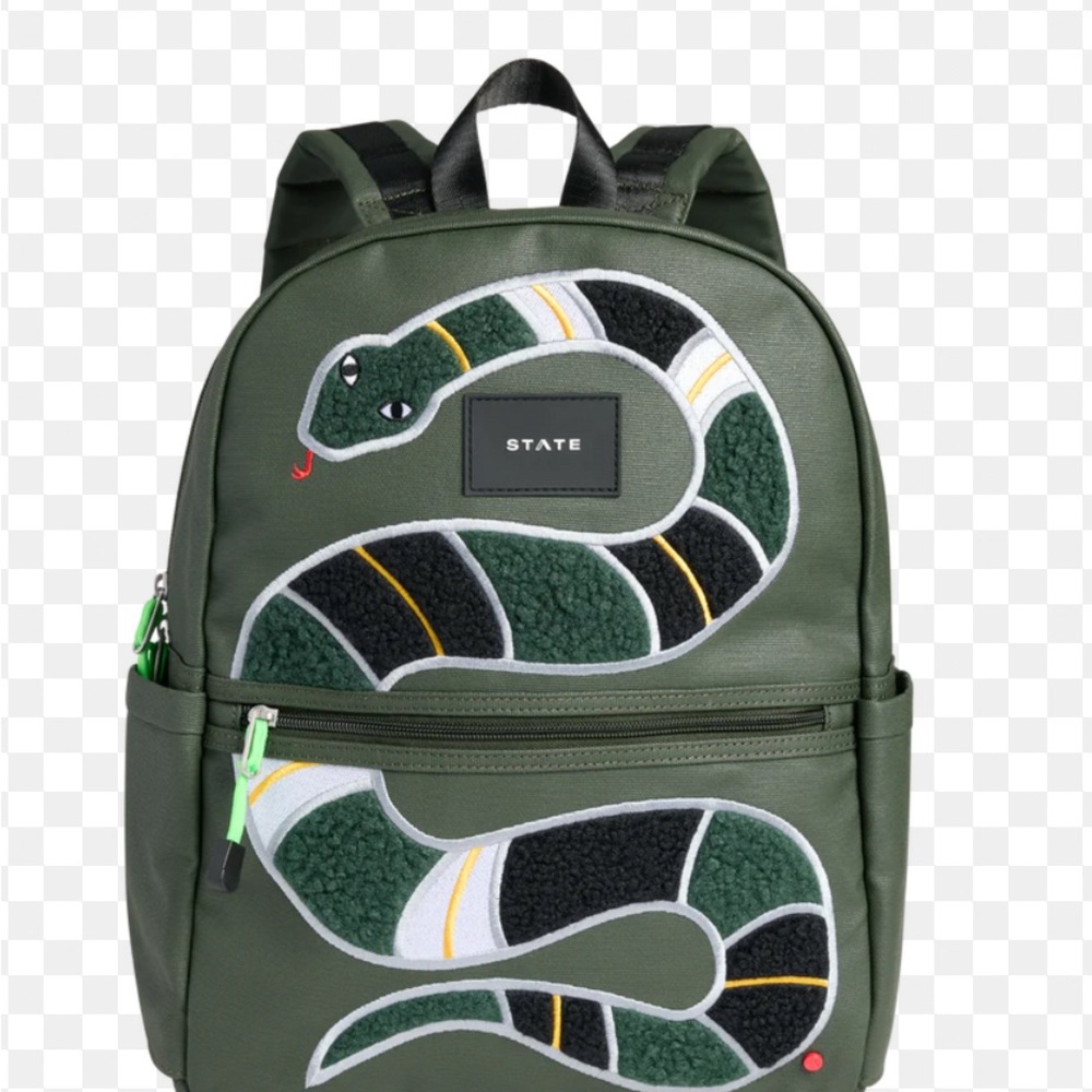 STATE Green and Black Reptile Backpack